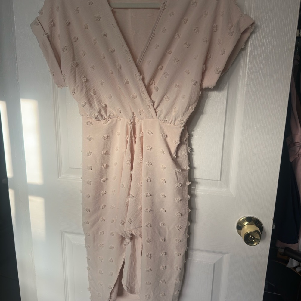 Elegant Pink Textured Women's Dress